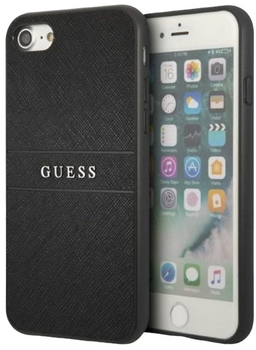 Etui Guess Saffiano Stripe do Apple iPhone 7/8/SE 2020/SE 2022 Black (3666339050191)
