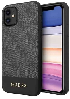 Панель Guess 4G Stripe Collection для Apple iPhone 11 Сірий (3700740469774)