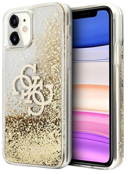 Etui Guess 4G Big Liquid Glitter do Apple iPhone 11 Gold (3666339006334)