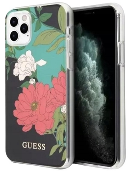 Панель Guess Flower Collection для Apple iPhone 11 Pro Max Чорний (3700740475522)