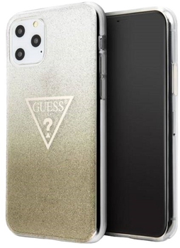 Панель Guess Glitter Triangle для Apple iPhone 11 Pro Max Золотий (3700740461440)