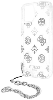 Etui Guess Peony Chain Collection do Apple iPhone 12 Pro Max Silver (3666339003838)