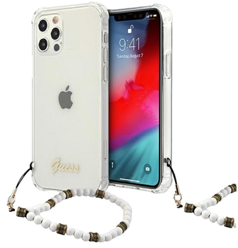 Etui Guess White Pearl do Apple iPhone 12/12 Pro Transparent (3666339003739)