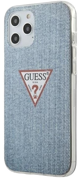 Панель Guess Jeans Collection для Apple iPhone 12/12 Pro Світло-Синій (3700740481851)