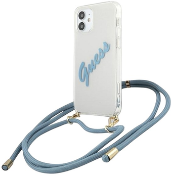 Панель Guess Script Vintage для Apple iPhone 12 mini Блакитний (3700740495391)