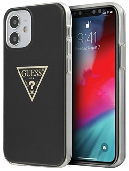 Панель Guess Metallic Collection для Apple iPhone 12 mini Чорна (3700740481813)