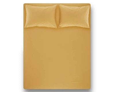 Простынь на резинке с наволочками Penelope.Laura mustard-180х200х35+50х70(2 шт)