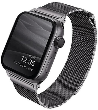 Pasek Uniq Dante Stainless Steel do Apple Watch Series 1/2/3/4/5/6/7/8/SE/SE2 42-45 mm Grafitowy (8886463675786)