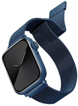 Pasek Uniq Dante Stainless Steel do Apple Watch Series 1/2/3/4/5/6/7/8/SE/SE2 42-45 mm Niebieski (8886463679197)
