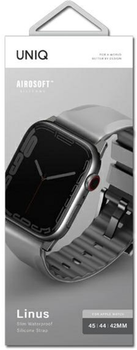 Ремінець Uniq Linus Airosoft Silicone для Apple Watch Series 1/2/3/4/5/6/7/8/SE/SE2/Ultra 42-49 мм Chalk Grey (8886463680926)