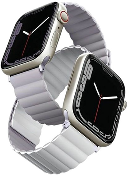 Pasek Uniq Revix Reversible Magnetic do Apple Watch Series 1/2/3/4/5/6/7/8/SE/SE2/Ultra 42-49 mm Lilak-biały (8886463680810)