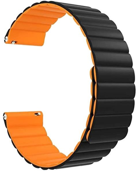 Універсальний ремінець Beline Watch Magnetic 20 мм Black/Orange (5905359814337)