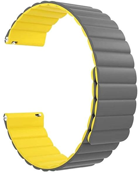 Універсальний ремінець Beline Watch Magnetic 20 мм Gray/Yellow (5905359814351)