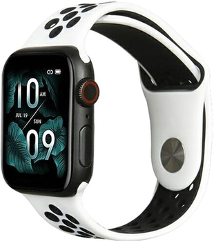 Ремінець Beline Sport Silicone для Apple Watch Series 1/2/3/4/5/6/7/8/SE/SE2 38-41 мм White-Black (5904422919849)