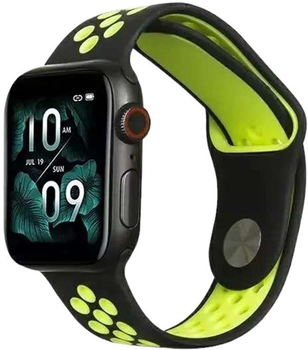 Ремінець Beline Sport Silicone для Apple Watch Series 1/2/3/4/5/6/7/8/SE/SE2 38-41 мм Black-Lime (5904422919832)