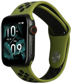 Ремінець Beline Sport Silicone для Apple Watch Series 1/2/3/4/5/6/7/8/SE/SE2 38-41 мм Green-Black (5904422919870)