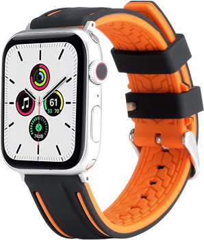 Pasek Beline Solid Silicone do Apple Watch Series 1/2/3/4/5/6/7/8/SE/SE2/Ultra 42-49 mm Pomarańczowo-Czarny (5904422914332)