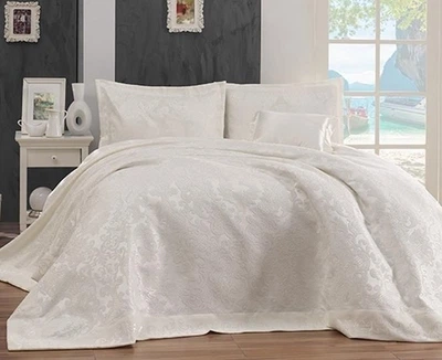 Покрывало с наволочками First Choice. Sonil Eftelya krem-240х260+50х70 (2 шт)