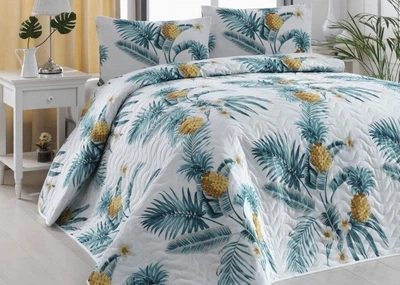 Покрывало стеганое с наволочками Eponj Home. CustomAnanas beyaz-160х220+50х70 (1 шт)