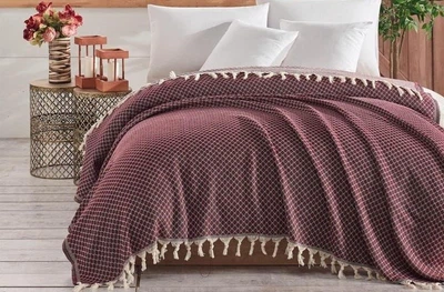 Хлопковый плед Diva. Milaniya Red-200х220