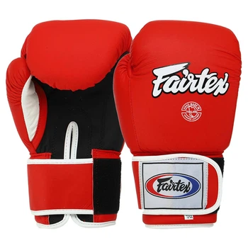 Перчатки для бокса кожаные матовые на липучке Fairtex Matt 8577 12 унций Red-White