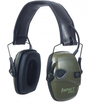 Навушники активні стрілецькі шумоподавляючі захисні Impact Sport, зелені