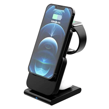 Зарядка беспроводная Qi 3in1 Wireless Charger JYD W17 |5-15W| Док-станция для iPhone + iWatch + Airpods
