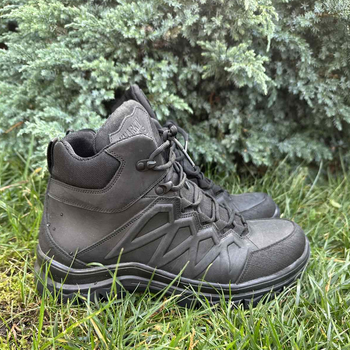 Высокие Кожаные Кроссовки черные / Демисезонная Обувь с защитой от влаги размер 39