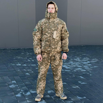 Мужской зимний Костюм Куртка + Брюки / Полевая форма до -25°C с Мембраной пиксель размер L