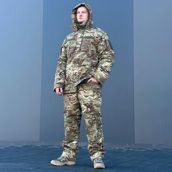 Чоловічий зимовий Костюм "Кордон-6" Куртка + Штани / Польова форма на флісі саржа мультикам розмір M