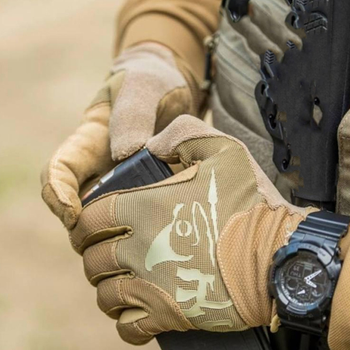 Защитные перчатки Helikon-Tex с замшевыми вставками и сенсорными накладками койот размер L
