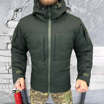 Чоловічий бушлат з підкладкою OMNI-HEAT та силіконовим утеплювачем 150 / Зимова куртка Oxford олива розмір L