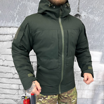Чоловічий бушлат з підкладкою OMNI-HEAT та силіконовим утеплювачем 150 / Зимова куртка Oxford олива розмір L