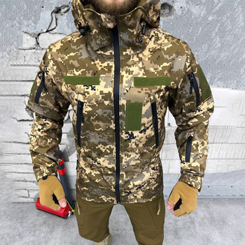 Мужская Демисезонная Куртка Soft Shell с флисовой подкладкой / Верхняя Одежда Logos-Tac пиксель размер S