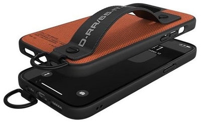 Etui Diesel Handstrap Case Utility Twill do Apple iPhone 12/12 Pro Black-orange (8718846088466)