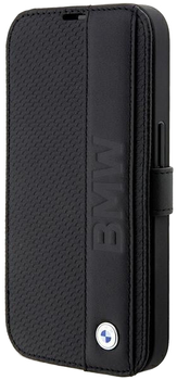 Чохол-книжка BMW Leather Textured Stripe для Apple iPhone 14 Pro Max Black (3666339097189)