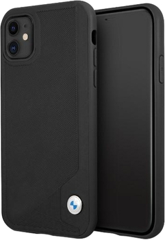 Etui BMW Leather Deboss do Apple iPhone 11 Black (3666339011741)