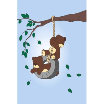 Картина по номерам 20х30 Медвежонок с ромашками