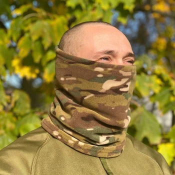 Баф зимний M-KET Мультикам флисовый тактический защитный шарф-маска универсальный размер