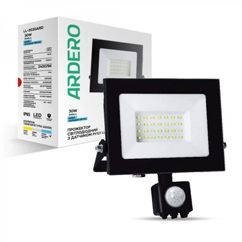 Светодиодный прожектор Ardero LL-2030ARD 30W 2400Lm 6500K c датчиком