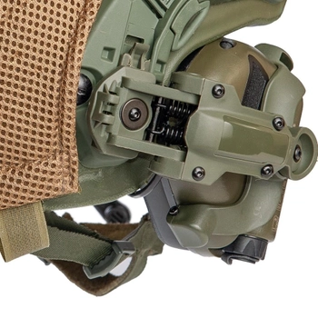 Комплект навушники Earmor M32H і каска в кавері мультикам - шолом Fast захисний, куленепробивний, захист по NATO - NIJ IIIa (ДСТУ кл.1), розмір M-L