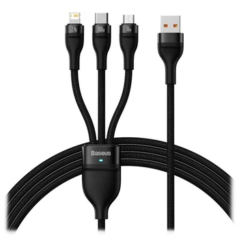 Кабель Baseus Flash Series Ⅱ One-for-three USB to M+L+C 100W 1.2m CASS030001