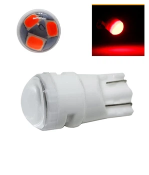 Светодиодная лампа&nbsp;Т10 W5W 3SMD 2835 12V Красный свет керамика (10372)