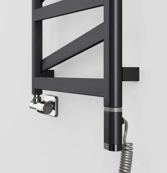 Тен для полотенцесушителя Terma ONE D 30x40 с регулятором, 200 Вт, цвет Black mat (кабель в розетку)