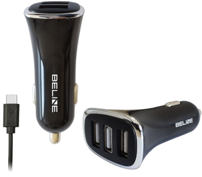 Автомобільний зарядний пристрій Beline 3xUSB + USB-C 4A Black (5900168334540)