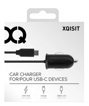 Ładowarka samochodowa Xqisit 2.4A USB-C 2.0 Black (4029948062976)