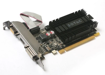 Видеокарта ZOTAC PCI-Ex NVidia GeFORCE GT 710 1 GB GDDR3 ( 64 BIT ) ( DVI, VGA, HDMI ) Б/У