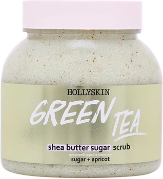 Сахарный скраб с маслом ши и перлитом - Hollyskin Green Tea 300ml (1173673-125229)