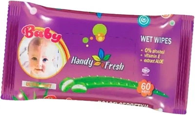 Серветки вологі дитячі "Алое", 60 шт. - Handy Fresh Baby 60шт (1196918-136855)