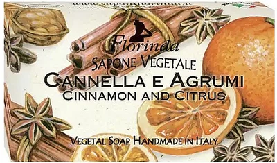 Мыло туалетное "Cinnamon And Citrus" - Florinda Christmas Collection Vegetal Soap 50g (1131318-125566)